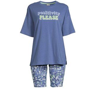 Secret Treasures Oversize T-shirt Bike Shorts Loungewear Pajamas Size XS 0/2 NWT